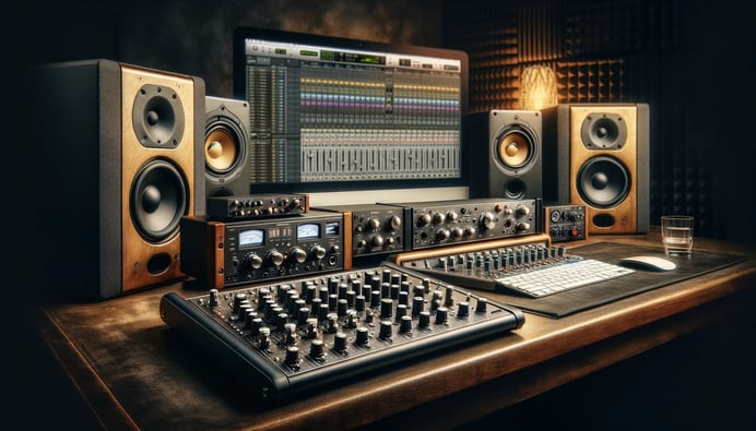 Mastering Studio showing its' console