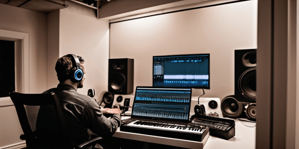 A mastering engineer at the desk making edits