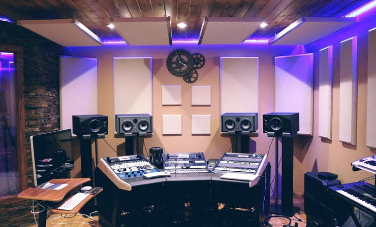A mastering music studio